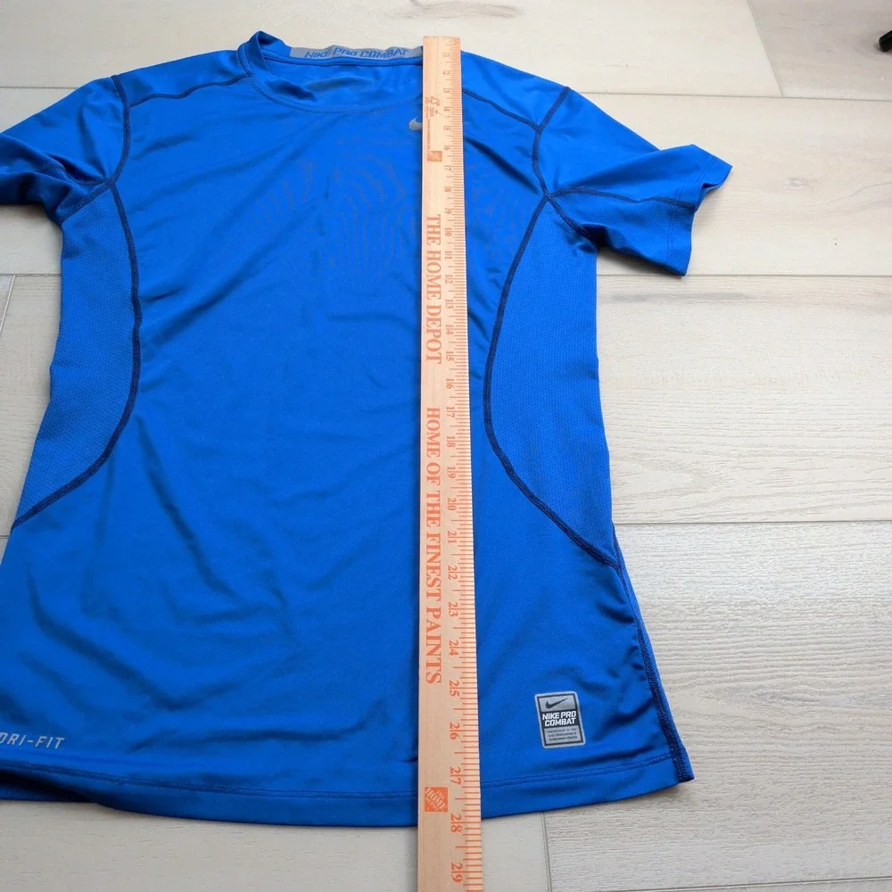 Nike‎ Pro Combat Core 2.0 Shirt Mens S Fitted Short Sleeve Royal Blue 449787-495